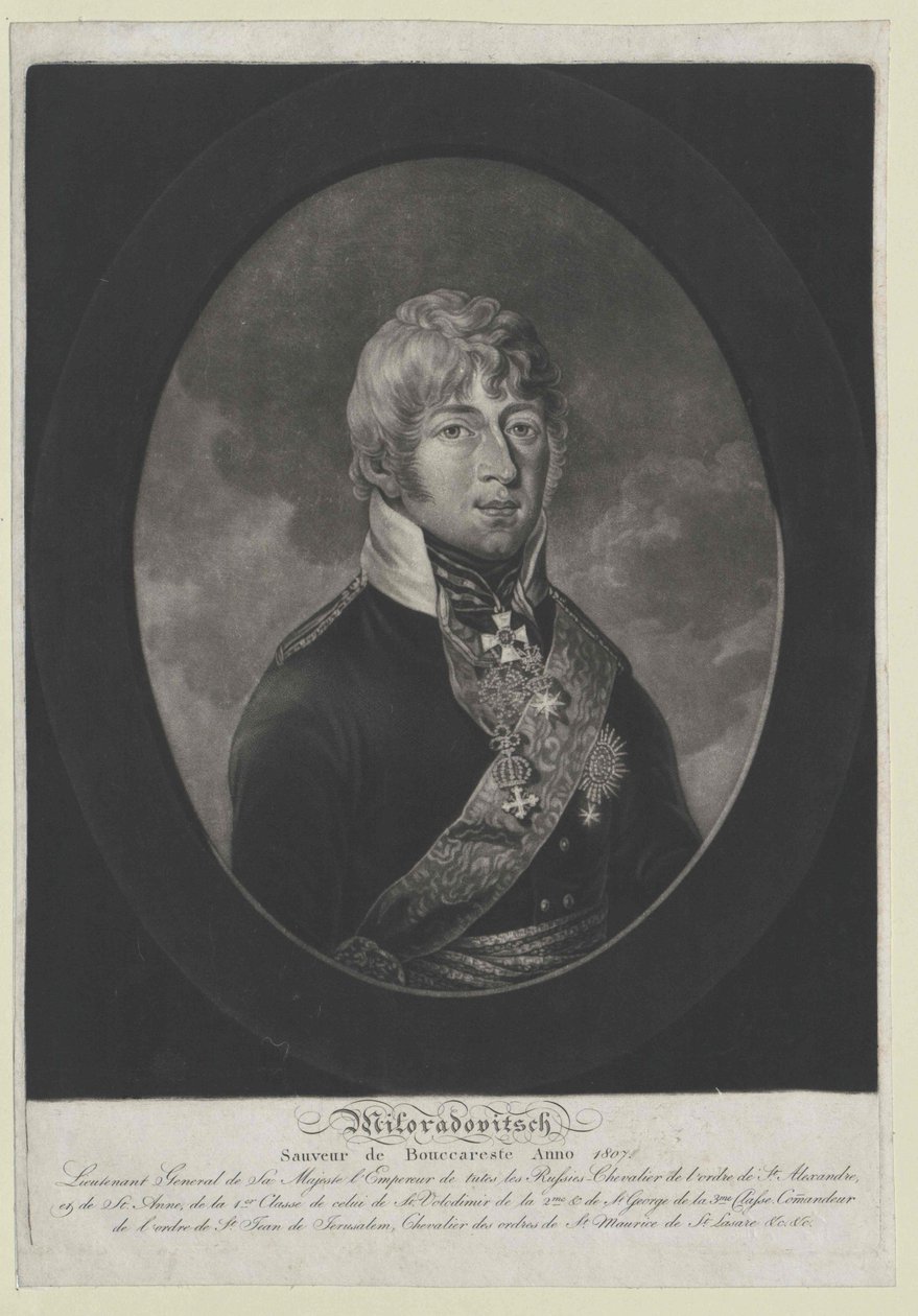 Mikhail Andreyevich Graf Miloradovich von Artist Unknown