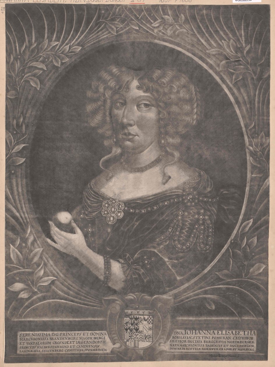 Prinzessin von Baden-Durlach Johanna Elisabeth von Artist Unknown