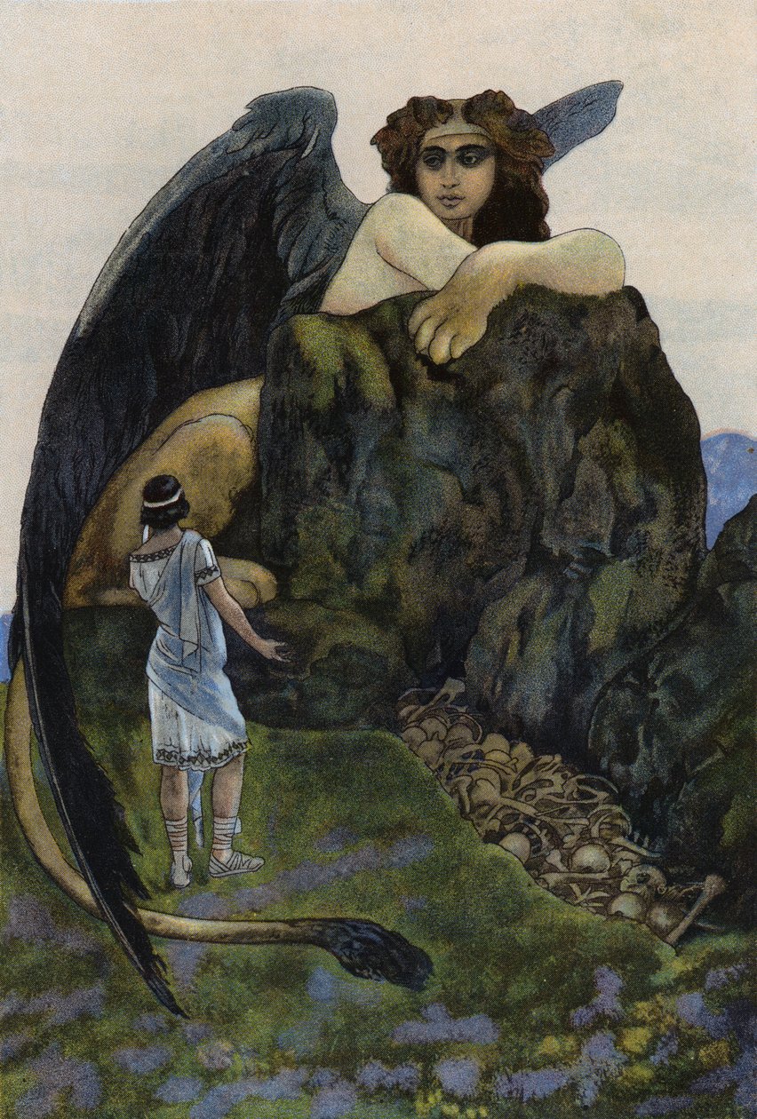 Ödipus und die Sphinx von Artus Scheiner