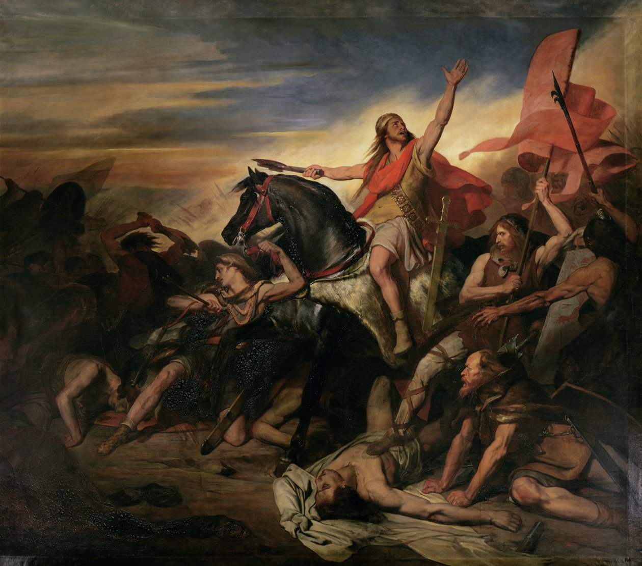 Schlacht von Tolbiac im Jahr 496, 1837 von Ary Scheffer