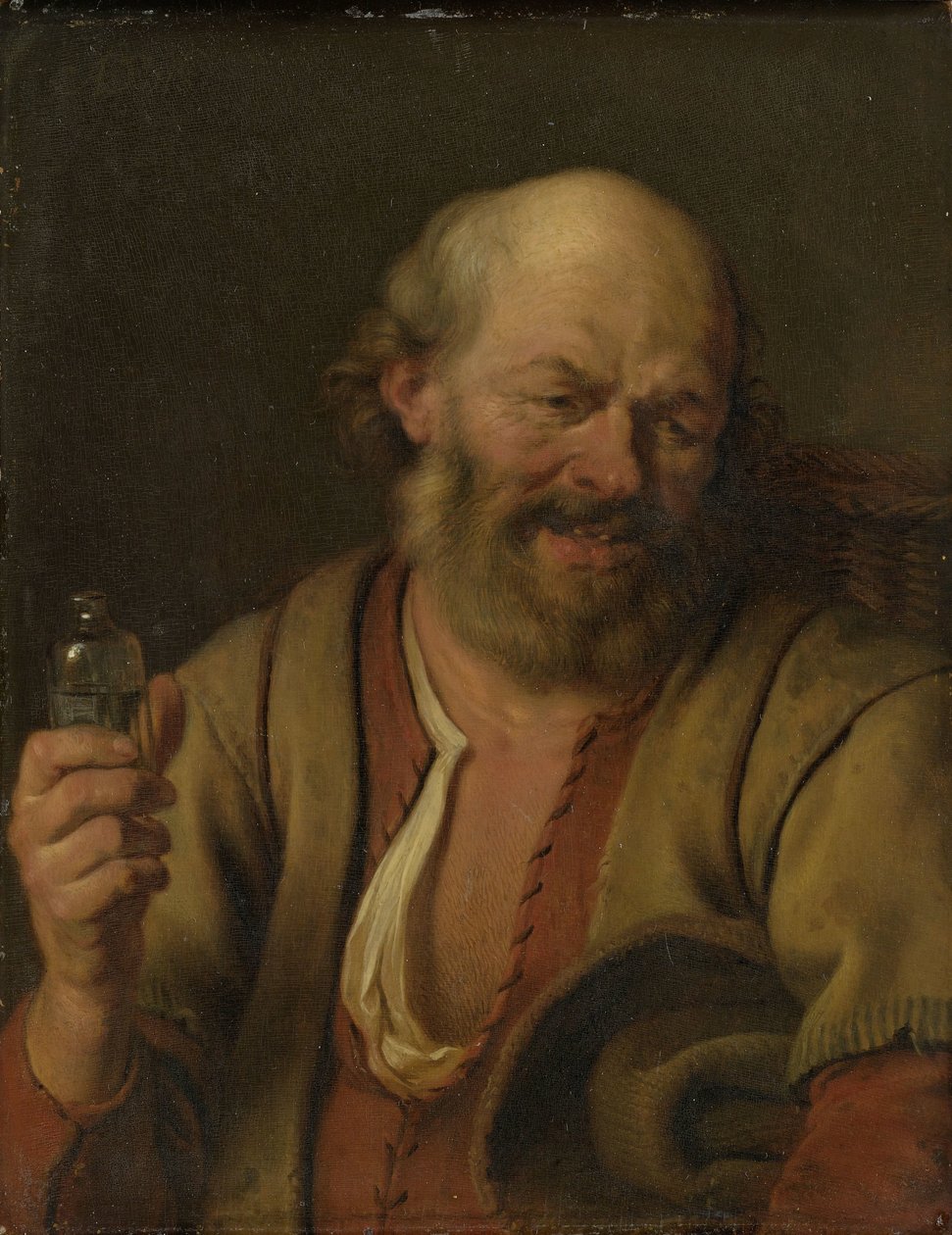 Ein Mann mit einer Ginflasche von Ary de Vois