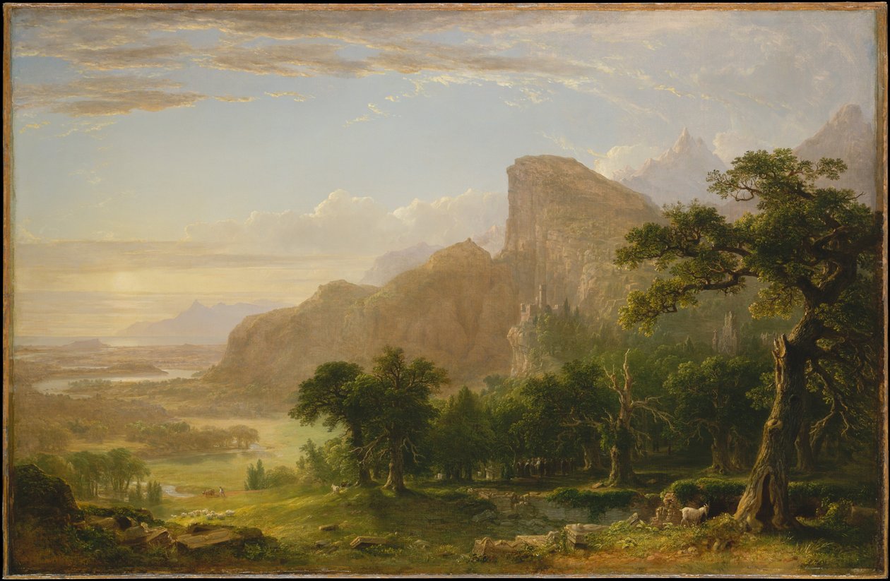 Landschaft – Szene aus "Thanatopsis" von Asher Brown Durand