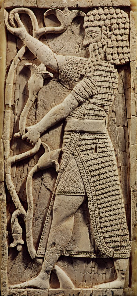 Relief, das einen Krieger darstellt, aus dem Palast von Salmanassar III (858-823 v. Chr.) Nimrud von Assyrian
