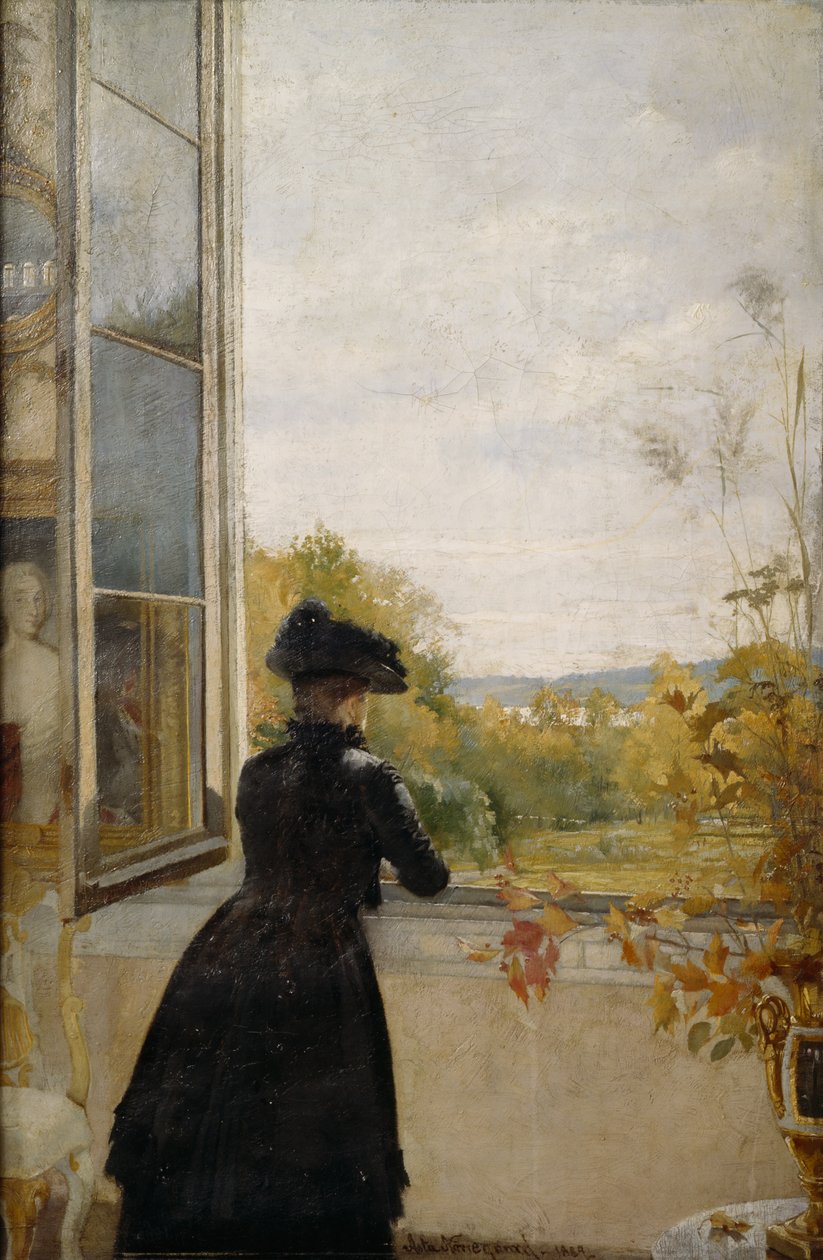 Dame am offenen Fenster von Asta Nørregaard