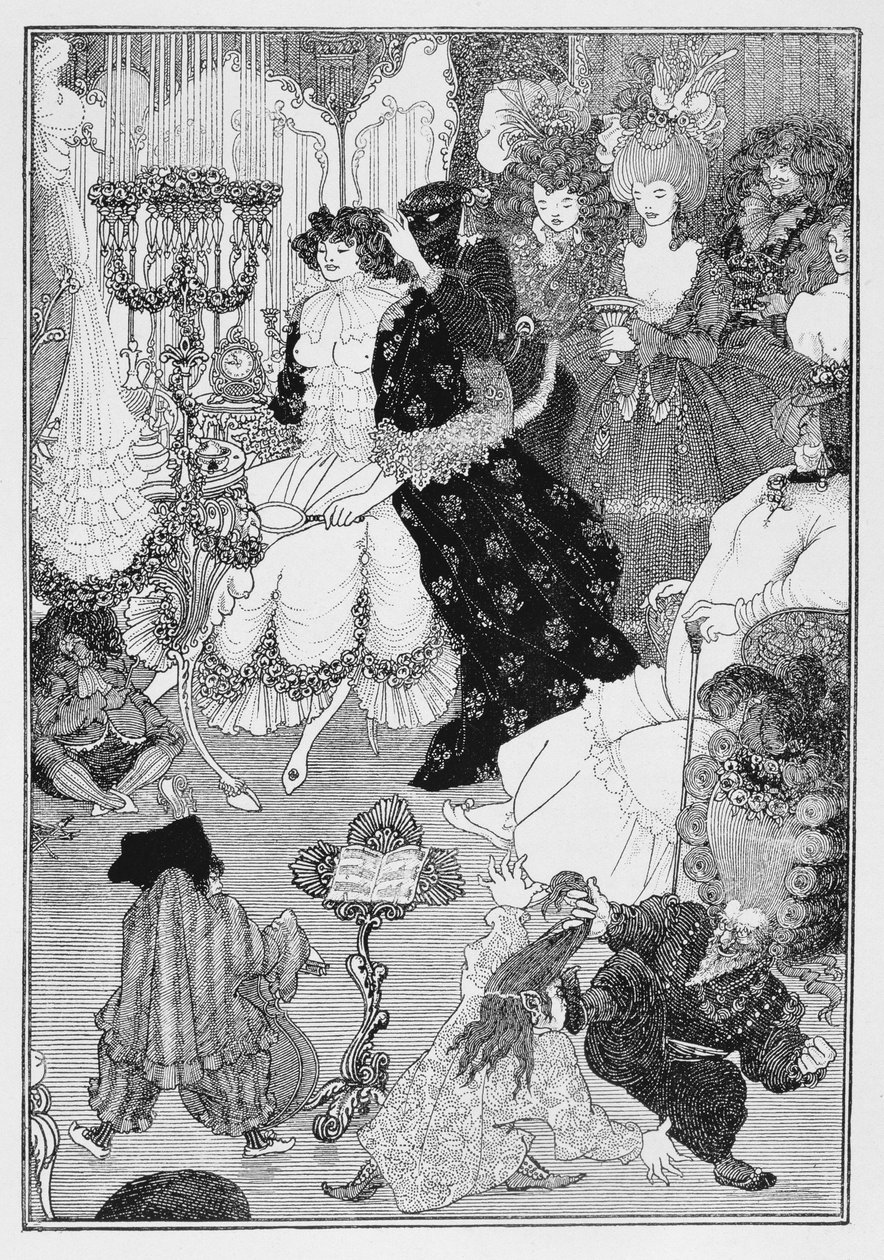 Illustration, wahrscheinlich aus The Battle of the Beaux and the Belles, ca. 1896 von Aubrey Beardsley