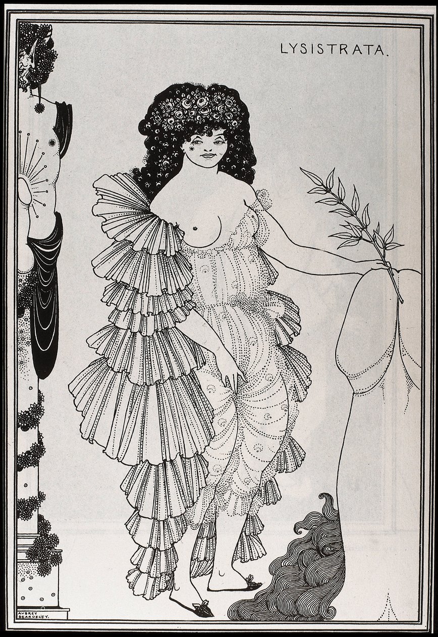 Lysistrate schützt ihr Geschlecht von Aubrey Beardsley