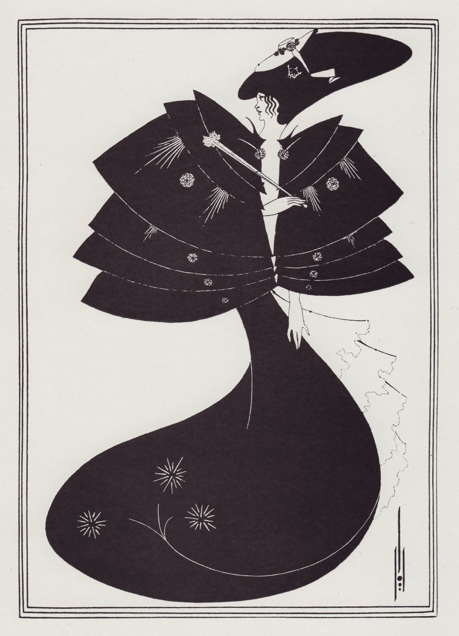 Der schwarze Umhang, 1893 von Aubrey Beardsley
