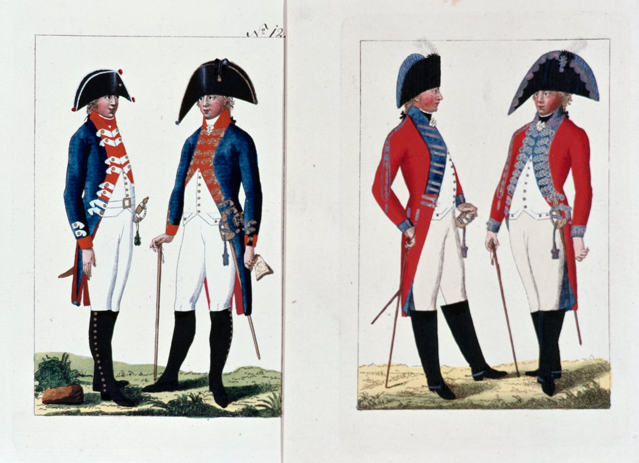 Musketiere und Offiziere, 1800 von August Leopold Ramm