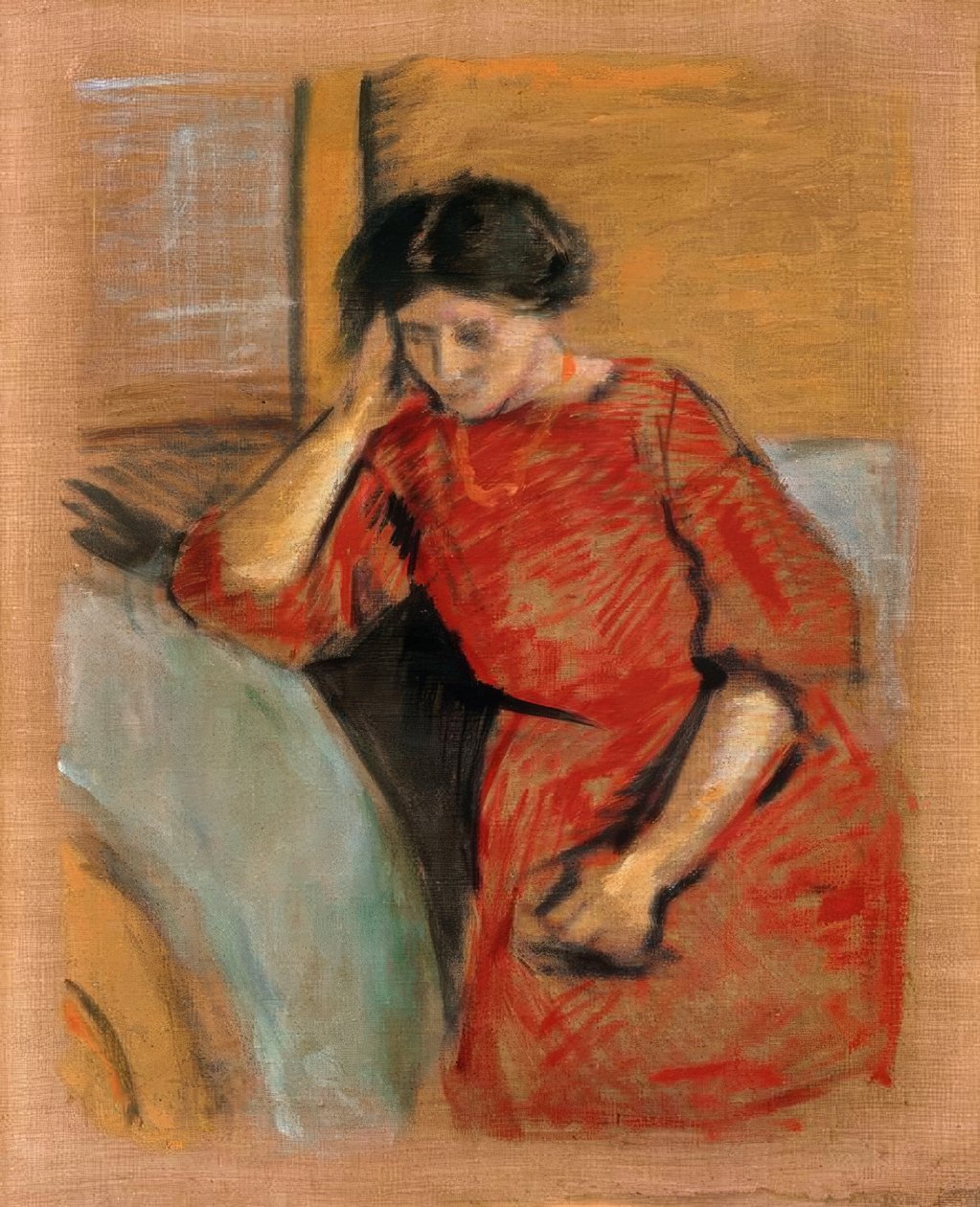 Elisabeth im roten Kleid von August Macke