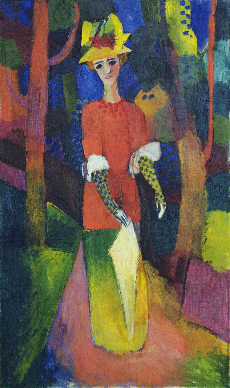 Dame in einem Park von August Macke
