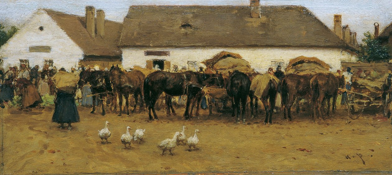 Markt in Szolnok von August von Pettenkofen