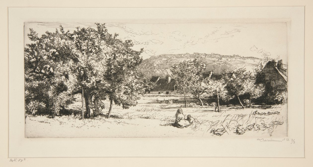 Dorf Villeneuve-sur-Bellot (Seine-et-Marne) von Auguste Lepere