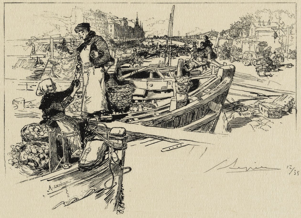 Hafenszene, möglicherweise 1880er Jahre von Auguste Louis Lepère