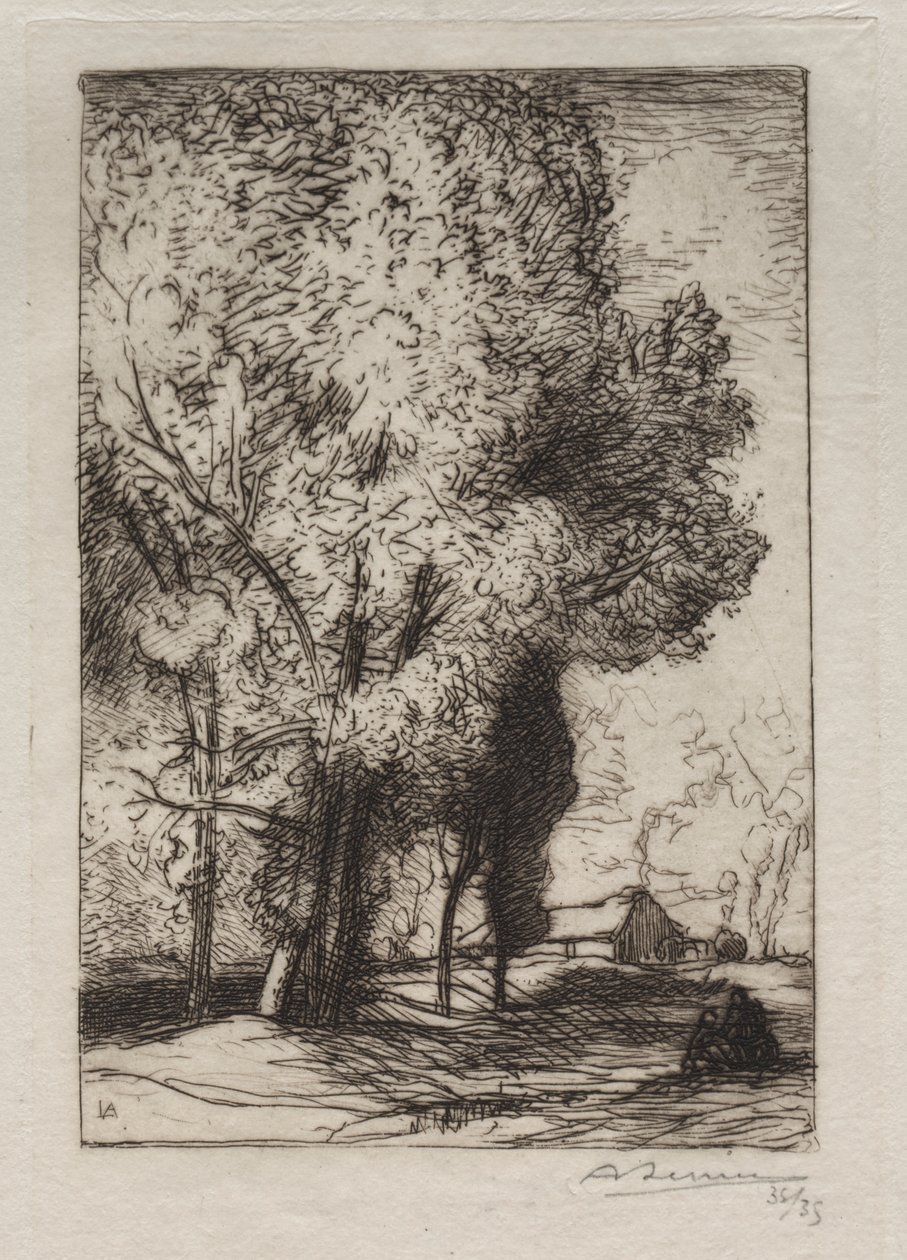 Bourrine in den Pappeln von Auguste Louis Lepère