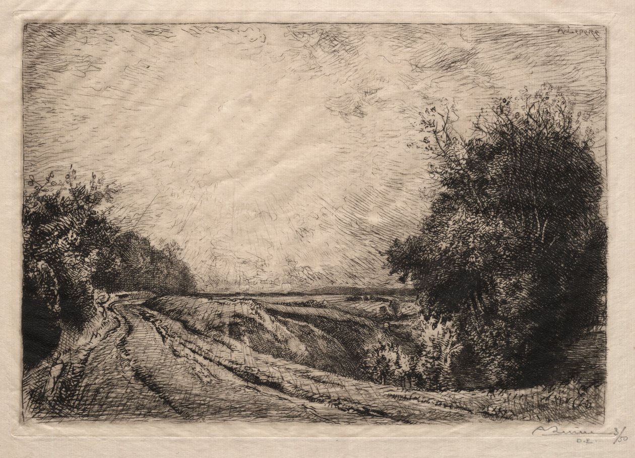 Die Straße von La Houssoye von Auguste Louis Lepère