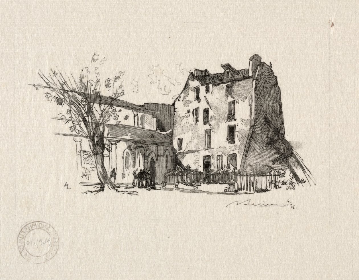 St. Julien le Pauvre: Das Pfarrhaus von Auguste Louis Lepère