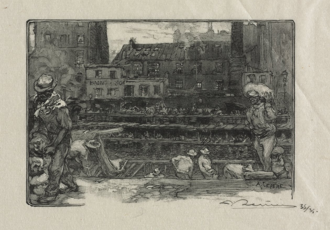 Entlader von Gips (Canal St. Martin) von Auguste Louis Lepère