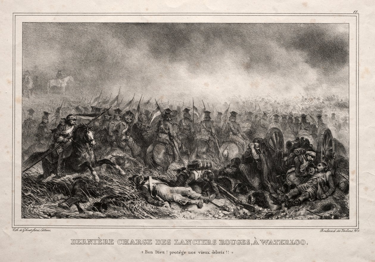 Letzter Angriff der roten Lanzenreiter bei Waterloo von Auguste Raffet