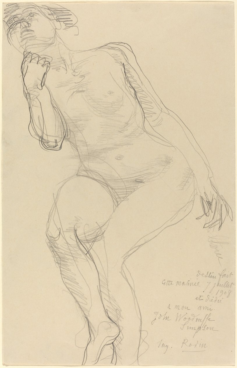 Sitzender weiblicher Akt, nach links lehnend von Auguste Rodin