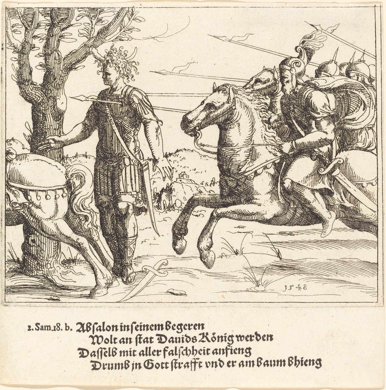 Absalom wird von Joab getötet von Augustin Hirschvogel