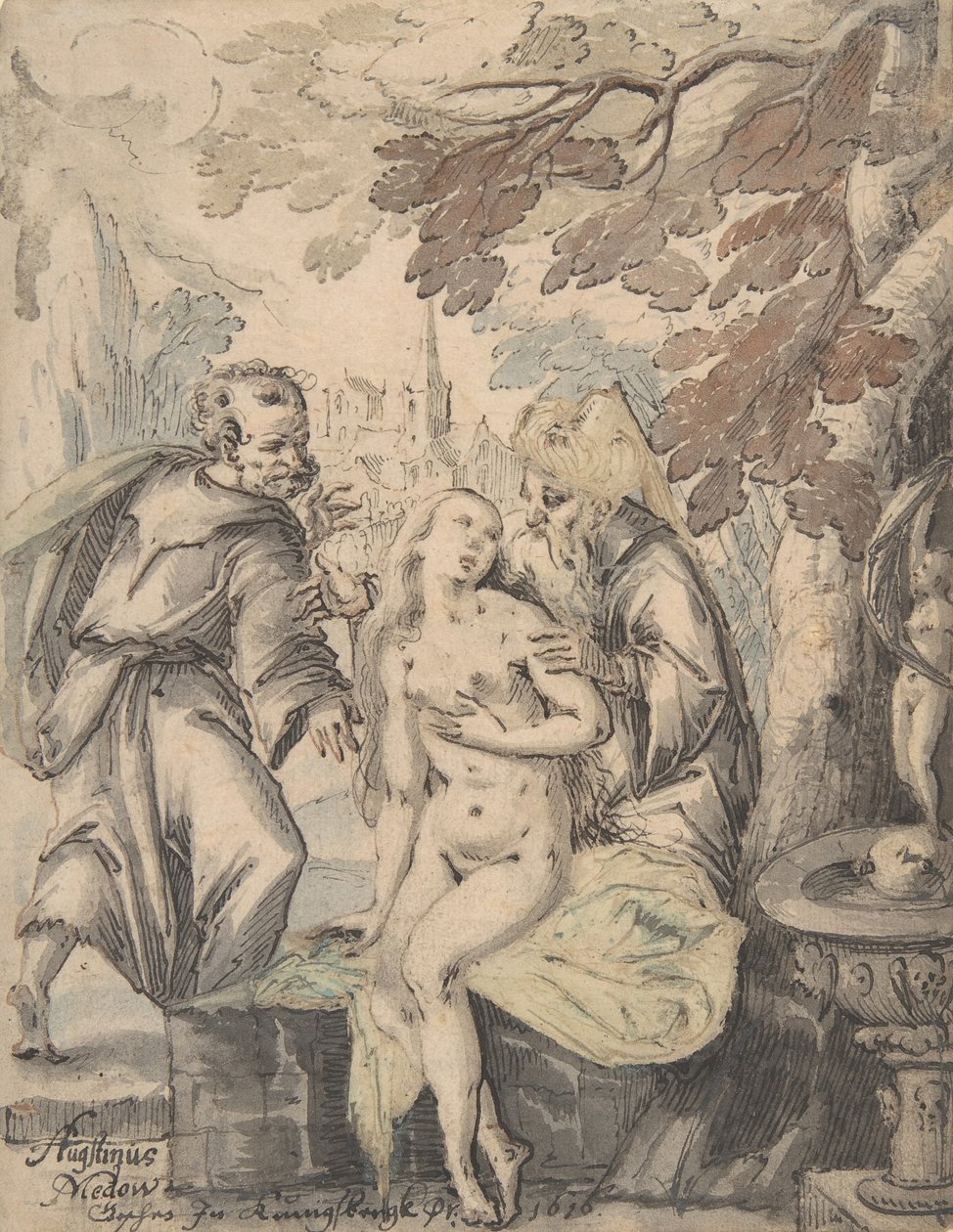 Susanna und die Ältesten, 1622-60 von Augustin Medow