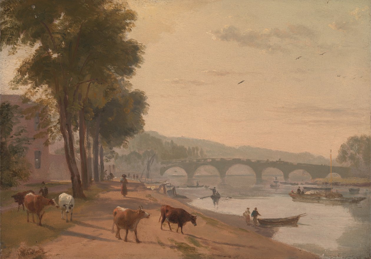 Eine Ansicht der Richmond-Brücke an der Themse von Augustus Wall Callcott