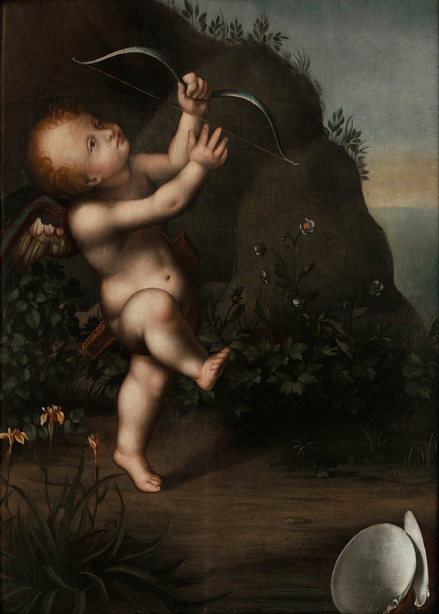 Amor mit einem Bogen von Aurelio Luini