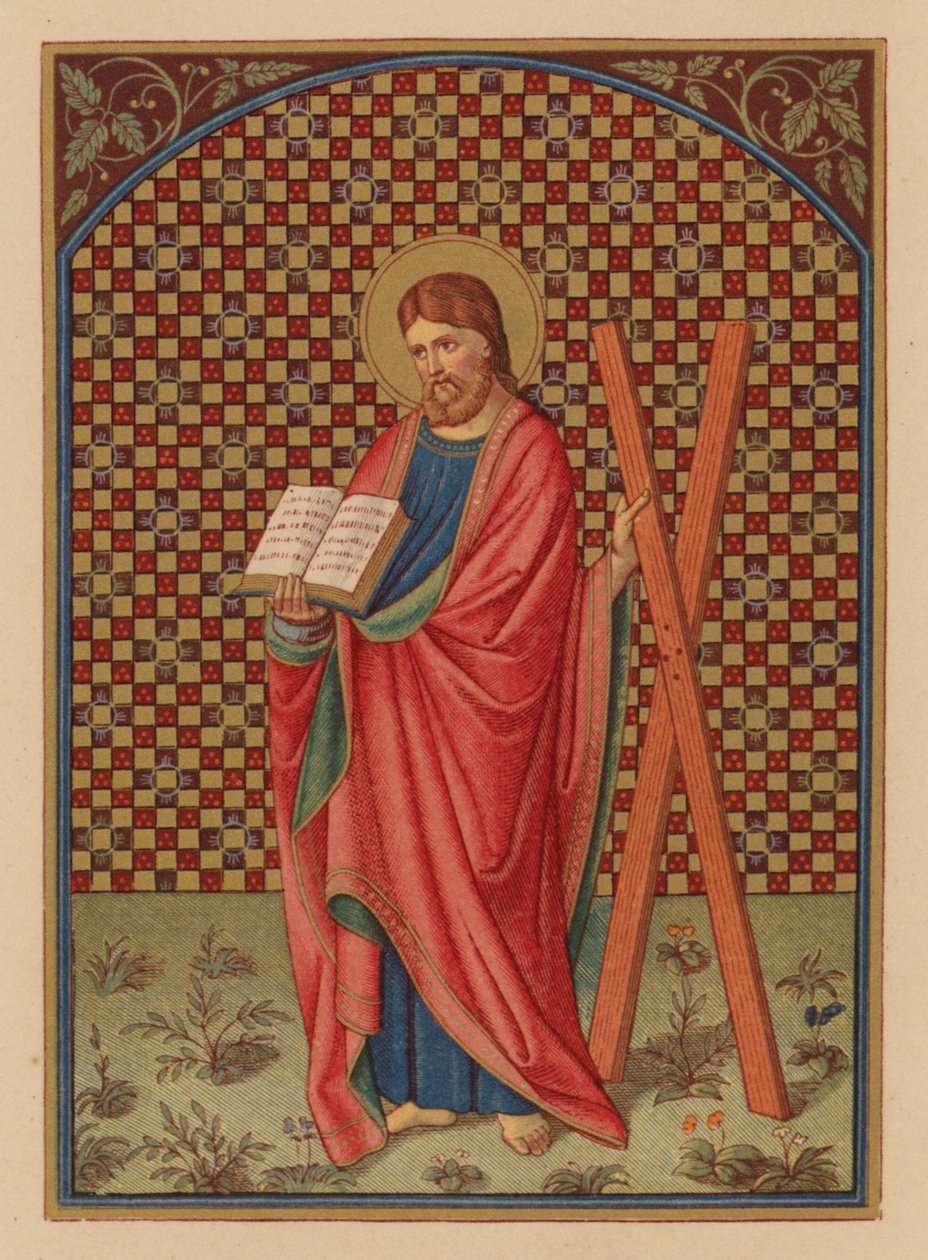 Sankt Andreas, Apostel (Chromolithographie) von Austrian School