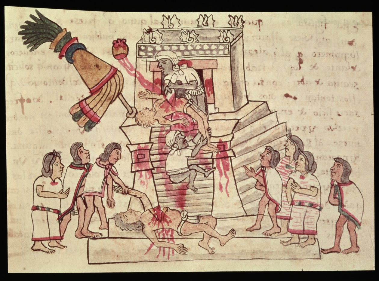 Ein Menschenopfer aus dem Codex Magliabechiano von Aztec