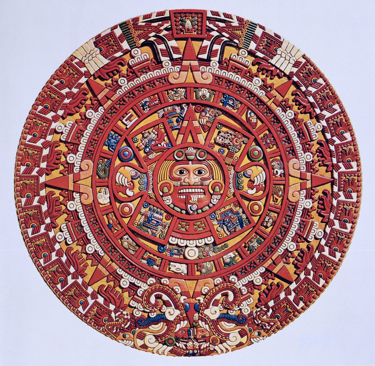 Imaginäre Nachbildung eines Aztekischen Sonnenkalenders, Späte Postklassik von Aztec