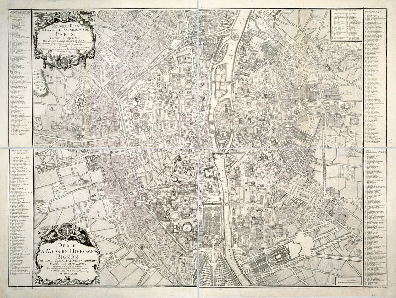 Karte von Paris, 1723 von B. Jaillot