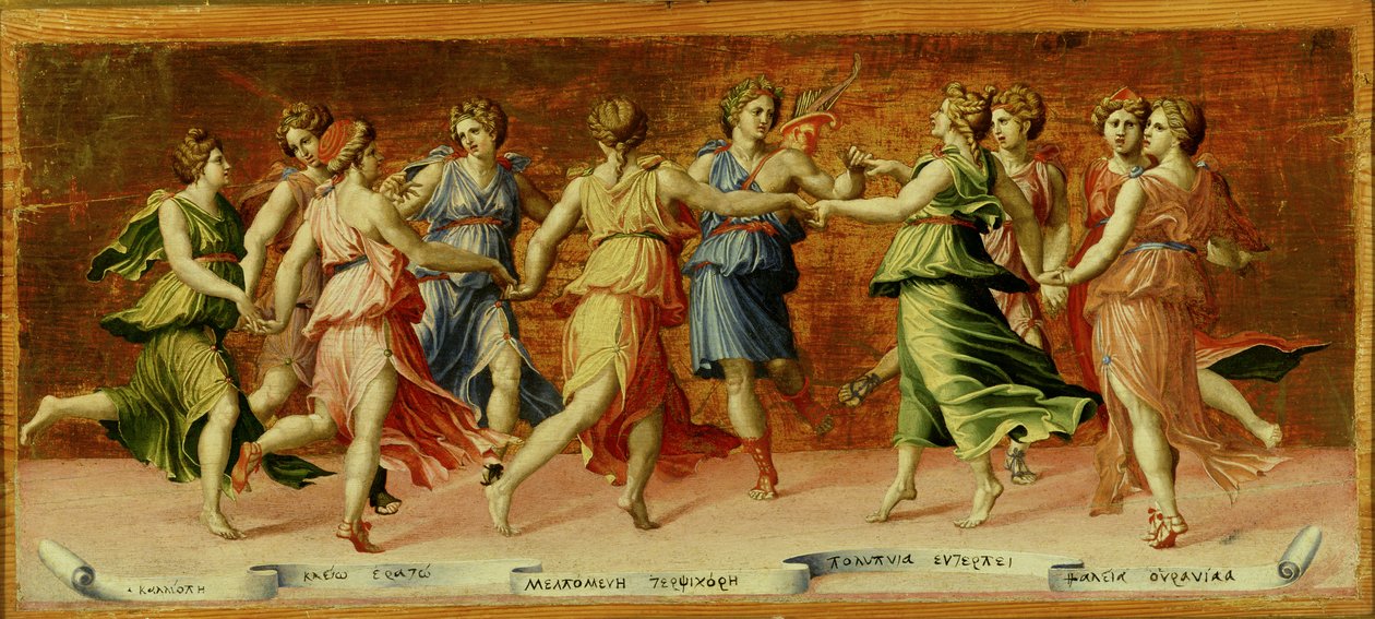 Tanz des Apollo mit den neun Musen von Baldassarre Peruzzi