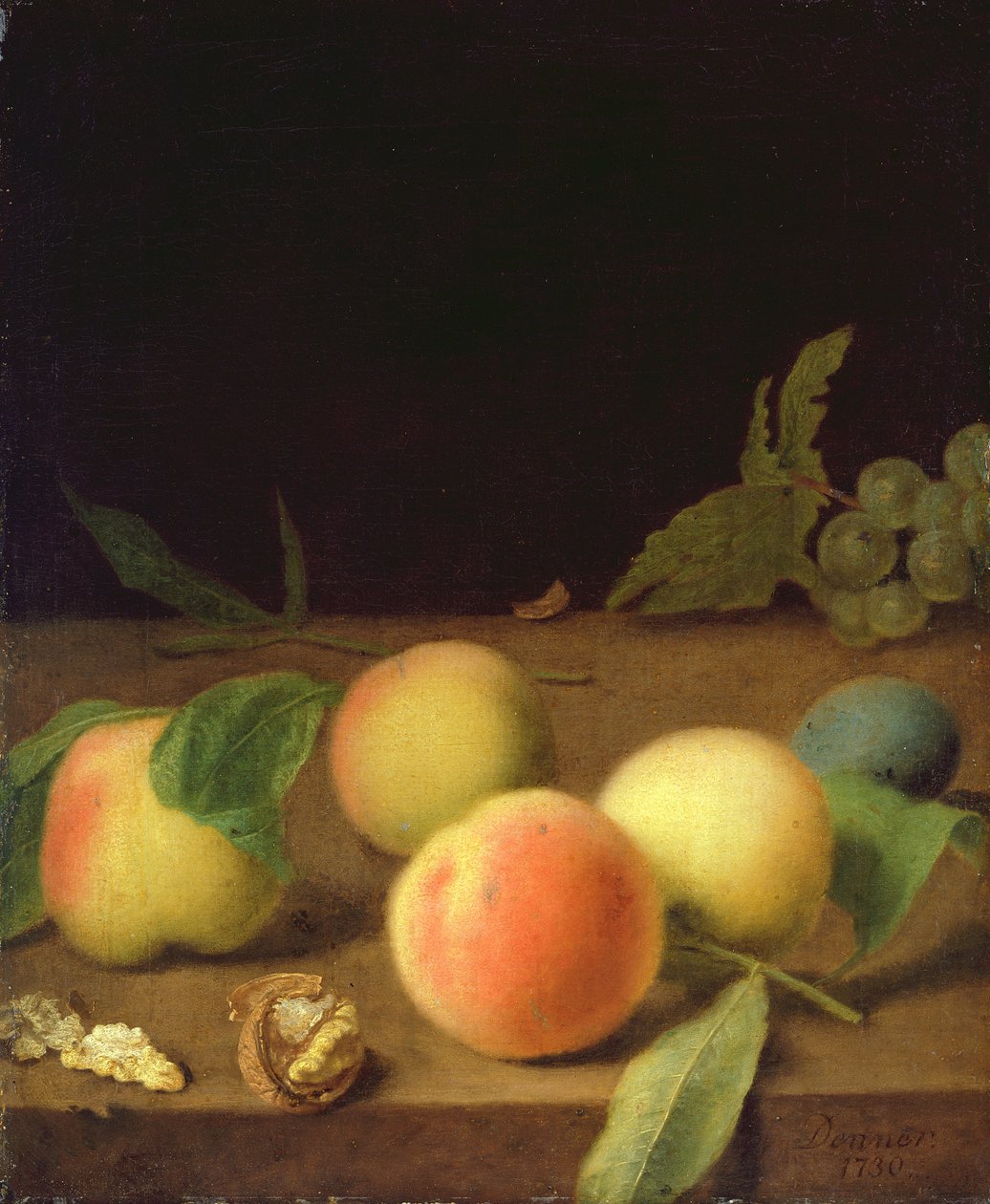 Früchtestillleben, 1730 von Balthasar Denner