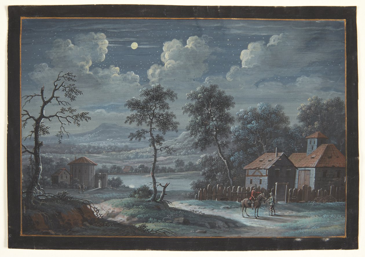 Eine südliche Landschaft im Vollmond von Barbara Dietzsch