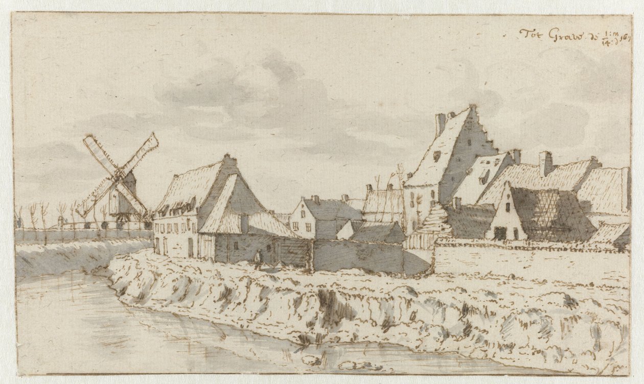 Ansicht von Grave, Noord-Brabant von Barend Klotz (attributed to)