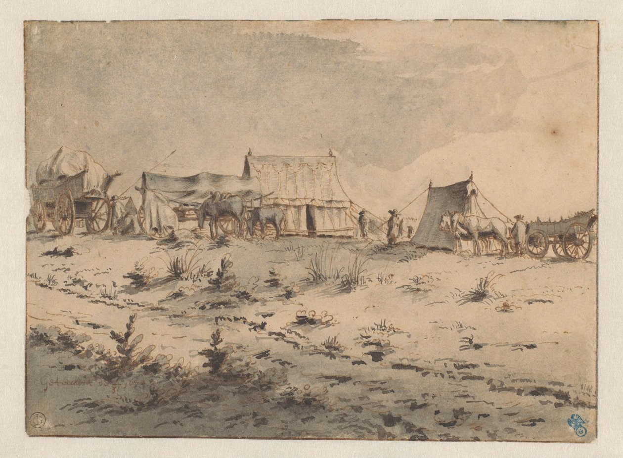 Ansicht einer Militärbasis von Barend Klotz (attributed to)