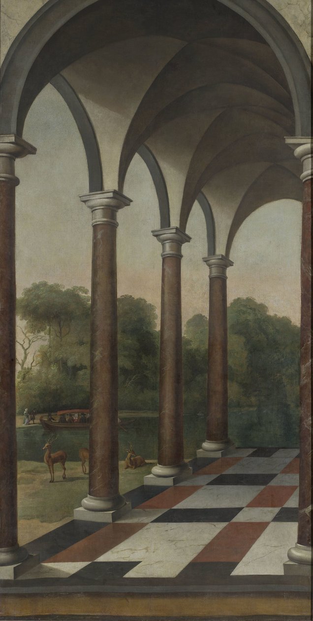 Kolonnade mit Blick auf einen Park von Barent Fabritius (attributed to)