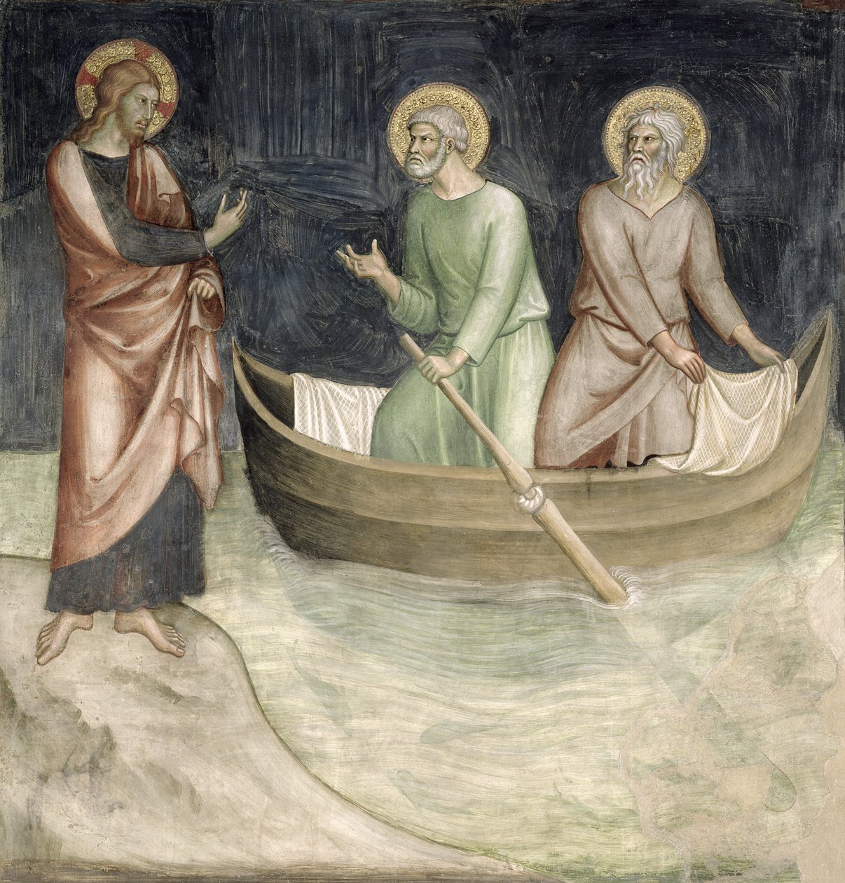 Die Berufung des Heiligen Petrus, aus einer Serie von Szenen des Neuen Testaments von Barna da Siena