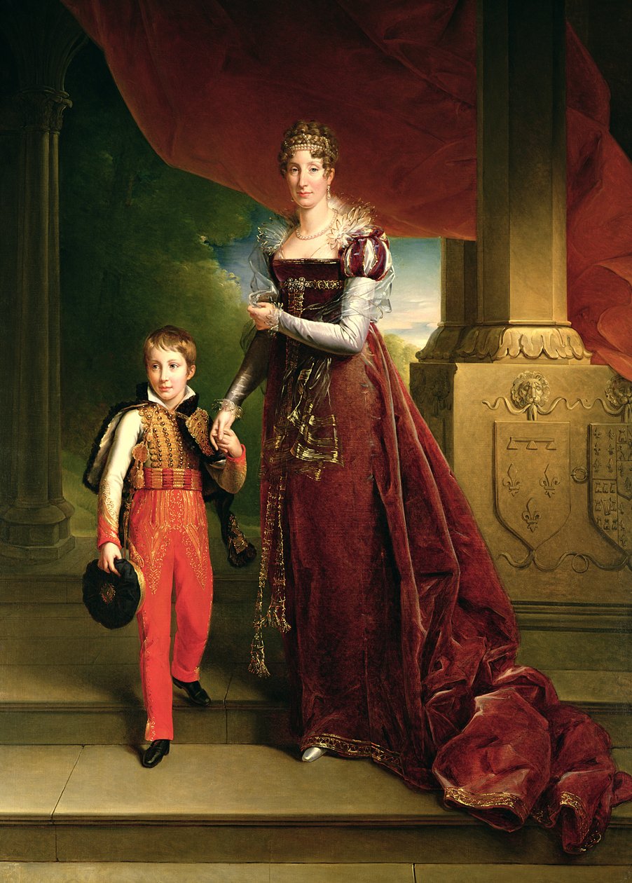 Marie Amelie de Bourbon (1782-1866) Herzogin von Orleans und ihr Sohn, Prinz Ferdinand (1810-42) Herzog von Chartres von Baron François Pascal Simon Gérard