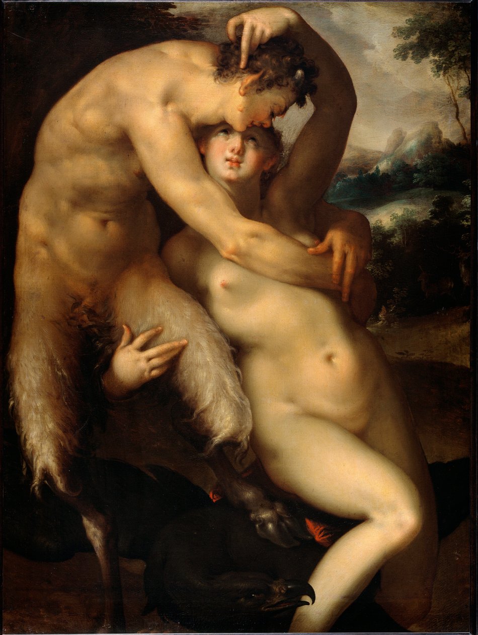 Jupiter und Antiope (Malerei, ca. 1596) von Bartholomaeus Spranger