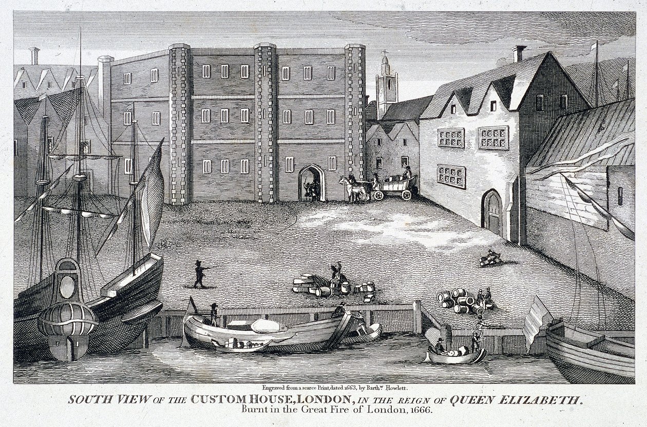 Zollhaus, London, ca. 1815 von Bartholomew Howlett