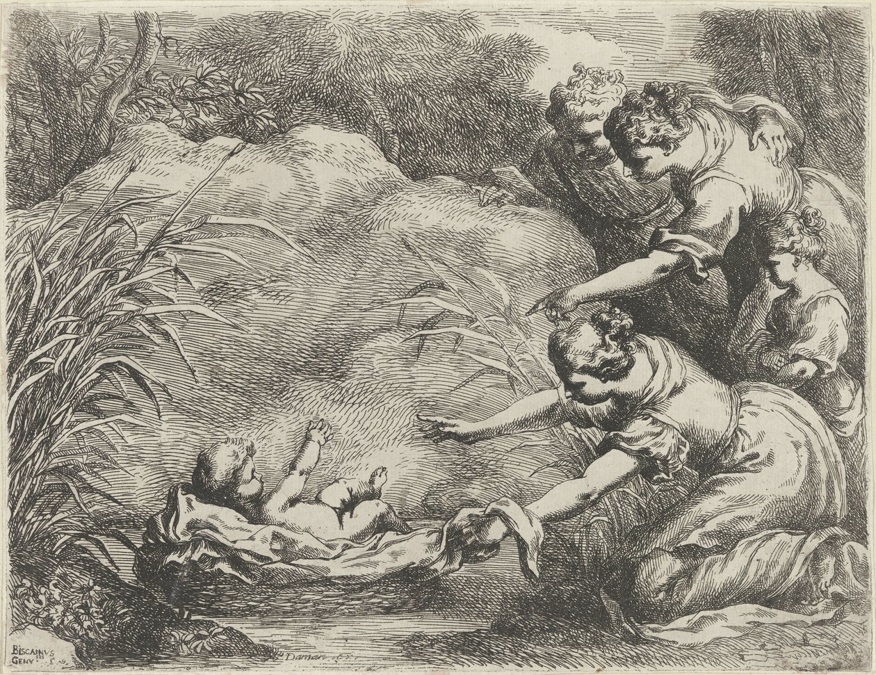 Moses aus dem Nil gerettet von Bartolomeo Biscaino
