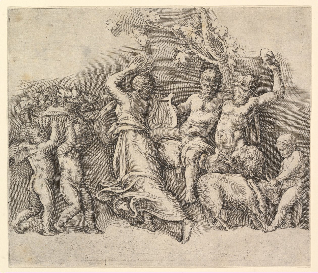 Ein Bacchanal, 1530-61 von Battista Franco Veneziano