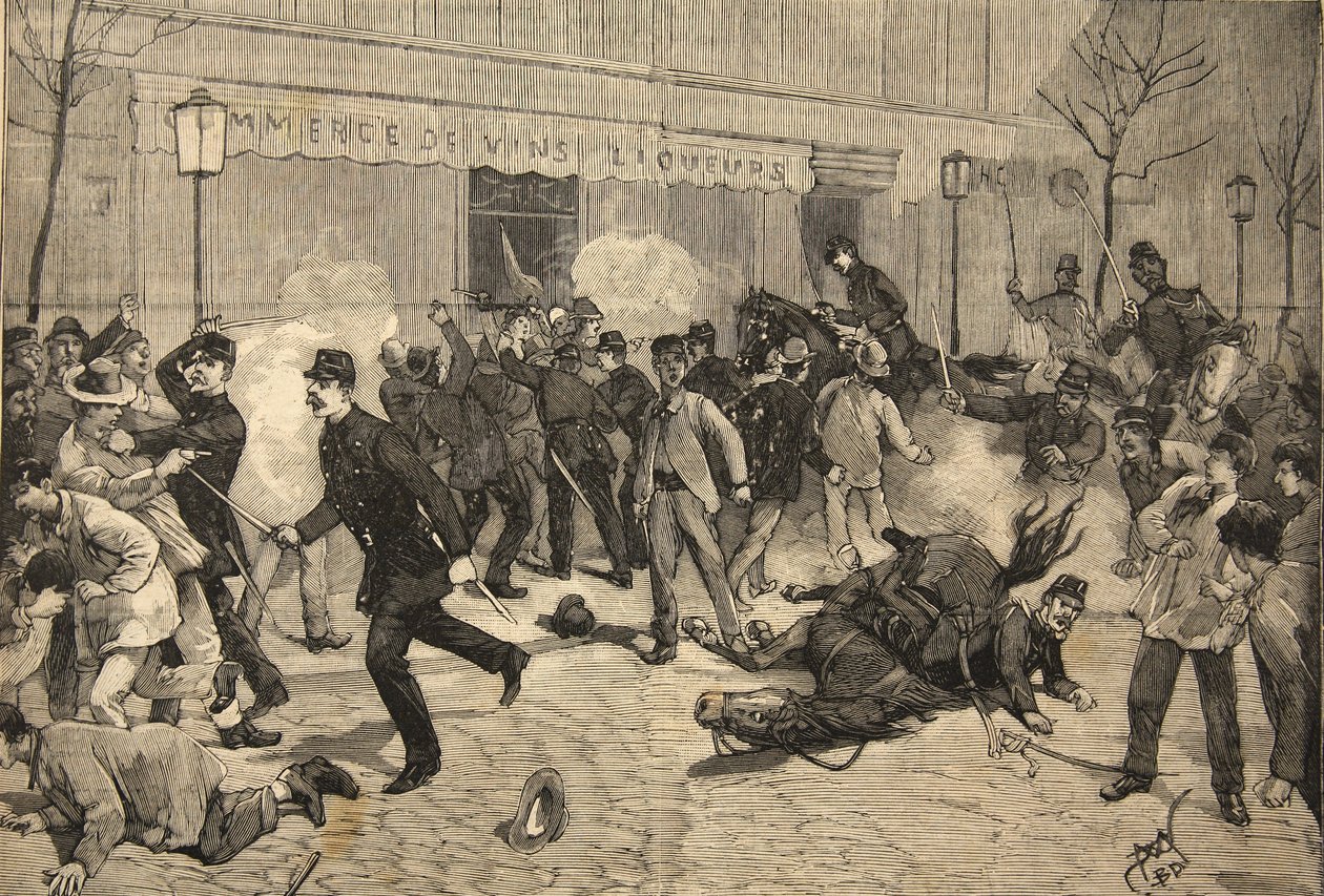 Der Aufruhr in Clichy, Frankreich, aus 
