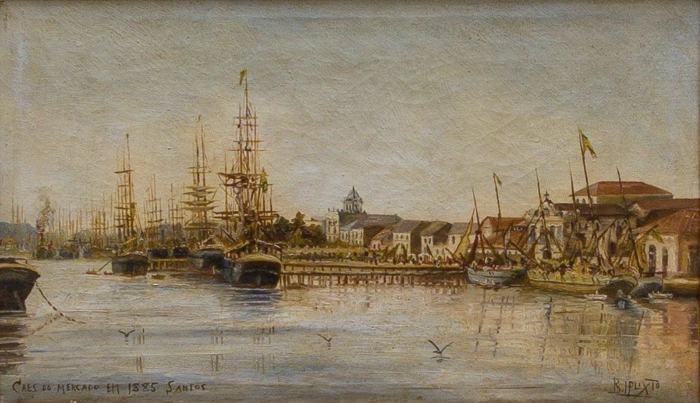 Marktkai im Jahr 1885 von Benedito Calixto