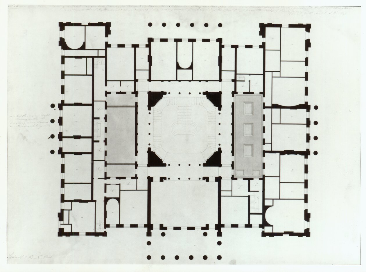 Plan des Mezzanin-Geschosses, 1815 von Benjamin Dean Wyatt