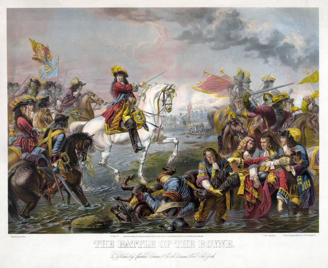 Die Schlacht am Boyne, veröffentlicht 1865 von Benjamin West