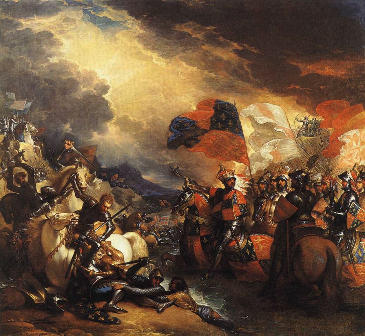 Edward III überquert die Somme von Benjamin West