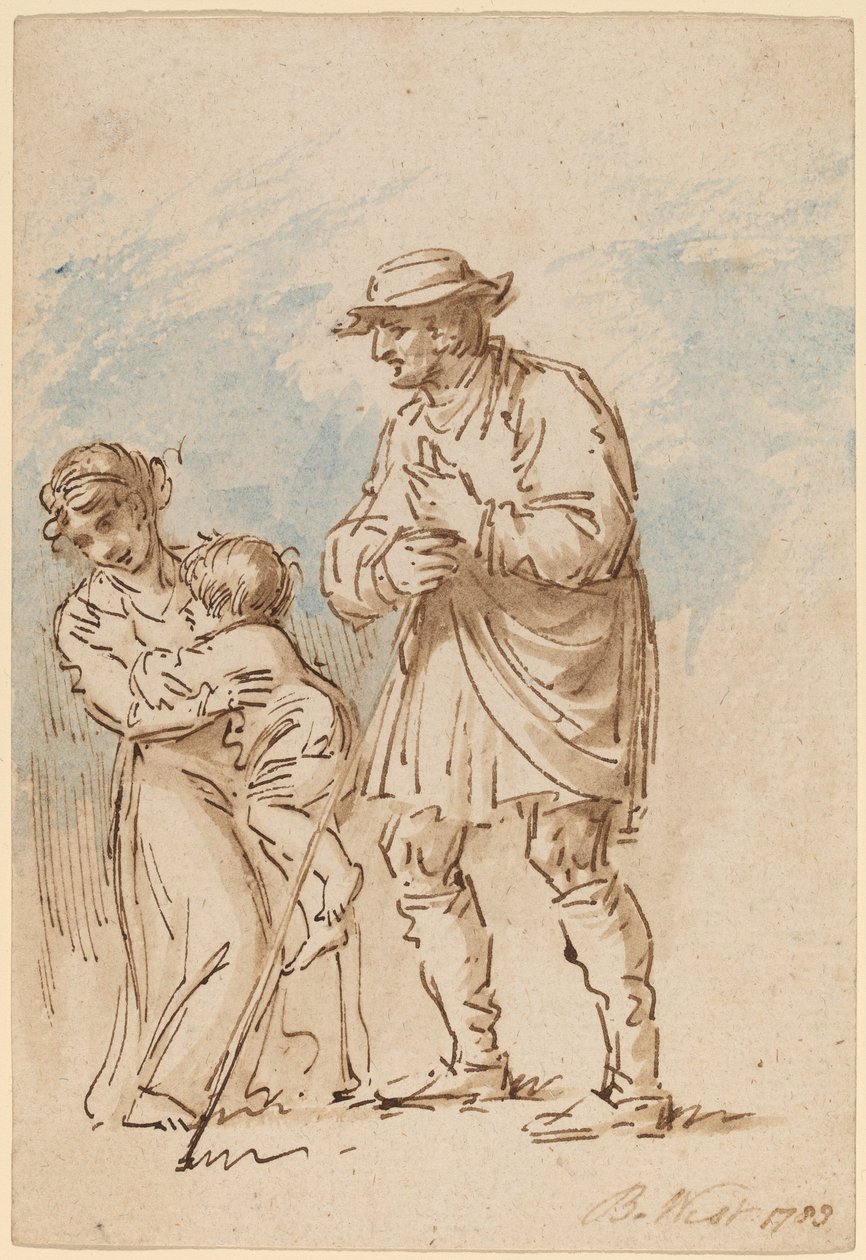 Vagabundenfamilie (recto) von Benjamin West