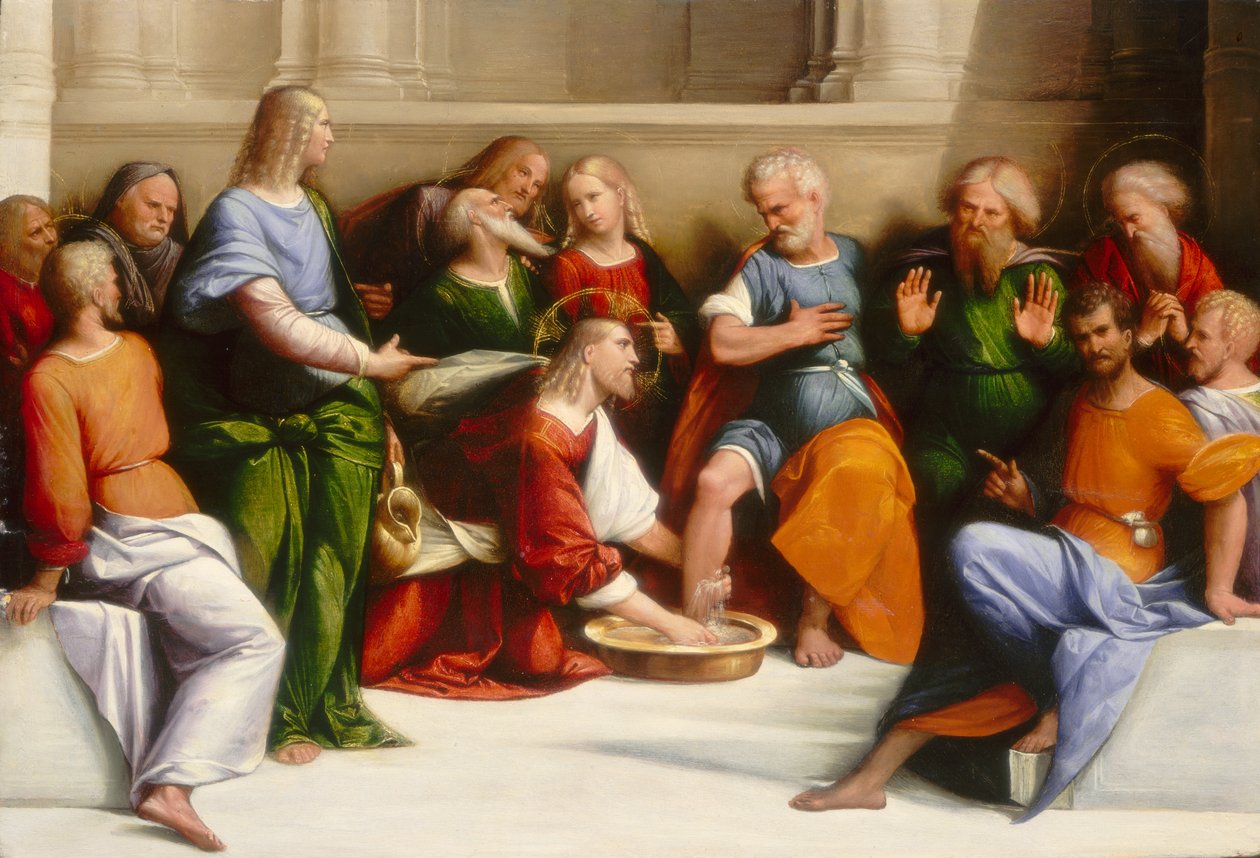 Christus wäscht die Füße der Jünger von Benvenuto Tisi